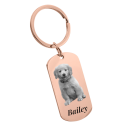 Personalized Engraved Pet Dog Tag Keyring with Your Dog or Cat's Photo and Name