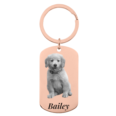Personalized Engraved Pet Dog Tag Keyring with... Personalized Engraved Pet Dog Tag Keyring with...