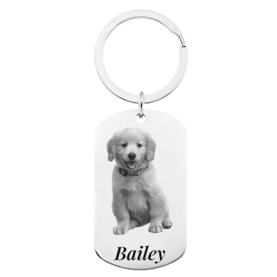 Personalized Engraved Pet Dog Tag Keyring with... Personalized Engraved Pet Dog Tag Keyring with...