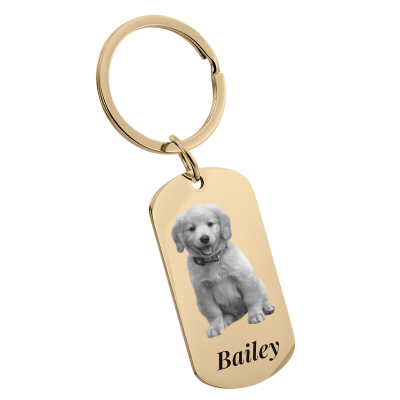 Personalized Engraved Pet Dog Tag Keyring with... Personalized Engraved Pet Dog Tag Keyring with...