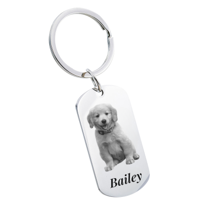 Personalized Engraved Pet Dog Tag Keyring with... Personalized Engraved Pet Dog Tag Keyring with...