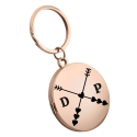 Engraved Lovers' Initials Locket Keyring with Hidden Photos Inside